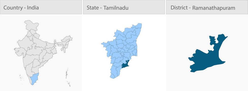 Ramanathapuram_Map_Vector detailed map illustration graphic for educational reference, geographic visualization, design layouts, presentations, digita