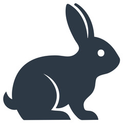 Obraz premium Stylized Dark Rabbit Vector Silhouette - Easter Animal Illustration Icon Graphic