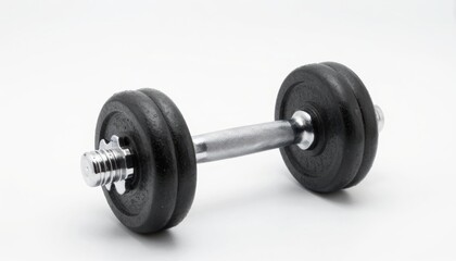 Fototapeta premium Weightlifting exercise with dumbbell in gym setting fitness equipment indoor environment motivational concept
