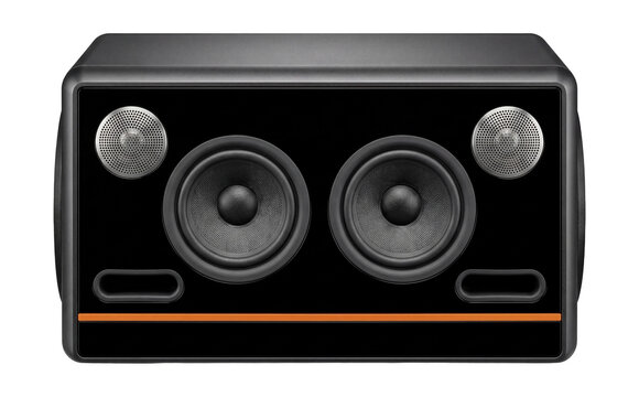 Compact hi-fi system with dual tweeters and bass reflex ports