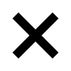 Obraz premium Extra bold black cross sign. X. Square. Isolated on a transparent background.