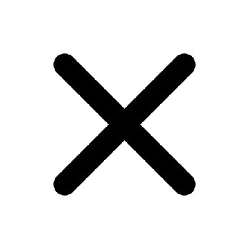 Bold black cross sign. X. Round. Isolated on a transparent background.