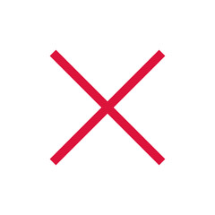 Obraz premium Regular red cross sign. X. Square. Isolated on a transparent background.