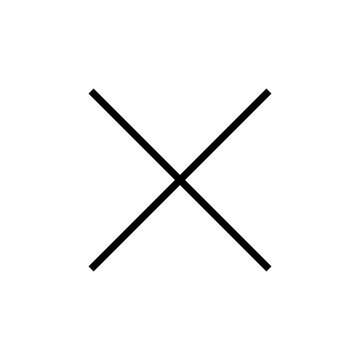 Thin black cross sign. X. Square. Isolated on a transparent background.
