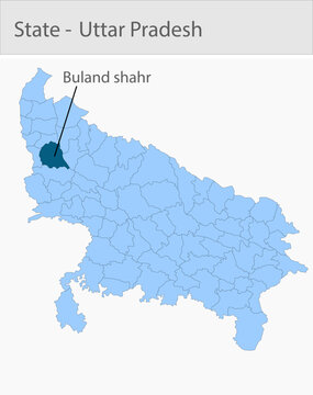 Buland_shahr_Uttar_Pradesh__Map_UP_state detailed map illustration graphic for educational reference, geographic visualization, design layouts, presen