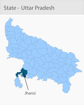 Jhansi_Uttar_Pradesh_Map_UP_state detailed map illustration graphic for educational reference, geographic visualization, design layouts, presentations