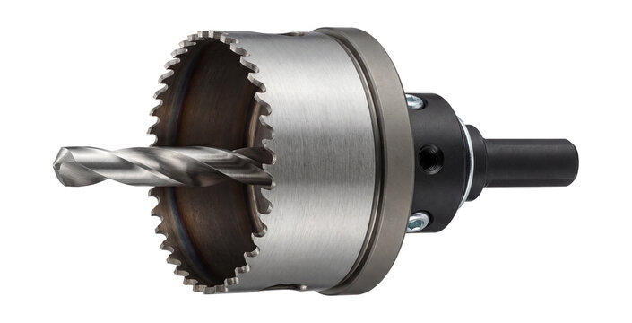 Hole saw with a bi-metal construction and pilot bit.