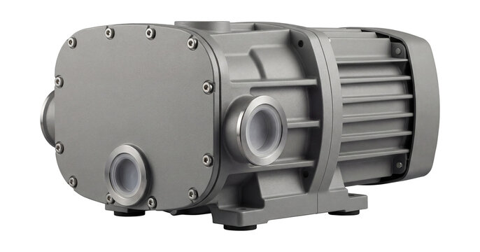 Dry screw vacuum pump with a corrosion-resistant coating.