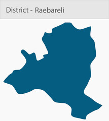 Reabareli_Map_UP_state detailed map illustration graphic for educational reference, geographic visualization, design layouts, presentations, digital m