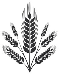 Obraz premium Wheat ears in silhouette, food agriculture concept. Harvest, farming illustration