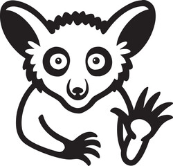 Cute lemur line art character vector illustration. © Andrey Popov