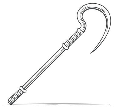 Ancient Egyptian Crook Symbol Line Art, Pharaoh Staff, Royalty Scepter Illustration, Power