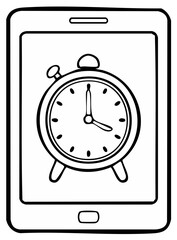 Obraz premium Alarm clock illustration on digital tablet screen