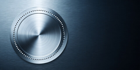 Metallic circular brushed steel surface