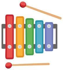 Fototapeta premium Vibrant Children's Xylophone Toy with Mallets for Musical Play
