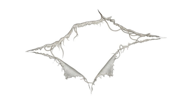 Torn fabric texture, abstract hole, ripped material, grunge effect