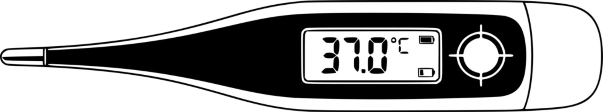 Digital thermometer icons vector design template simple and clean
