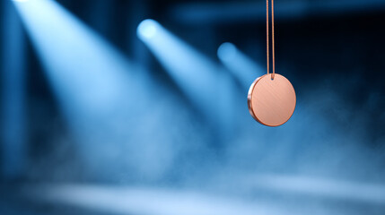 Bronze medal hanging with spotlight background