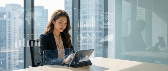 Modern Finance and Global Economy Concept With Data Interface