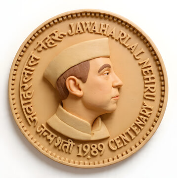 Clay Sculpted Indian Rupee Coin on White Background