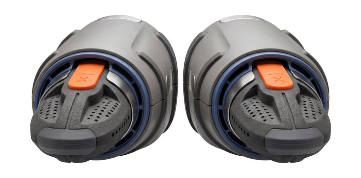 Battery-operated shoe drying pods with interchangeable inserts.