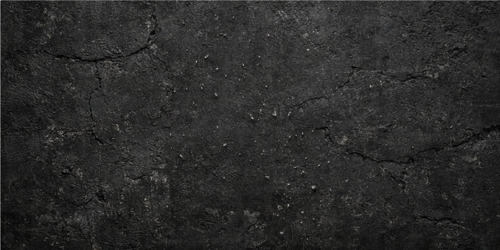 Rough old asphalt texture and grunge concrete wall surface with a dark grey stone pattern for a black and white material background