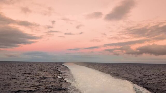 Beautiful view of Atlantic ocean from ferry going from La Palma island to Tenerife, Canarian island
