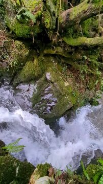 Fermina Mill and waterfall on the Bimenes Mills Route, PR-AS 141, the municipality of Bimenes, Asturias, Spain