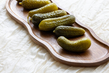 Close-Up of Pickled Cucumbers and Garlic
