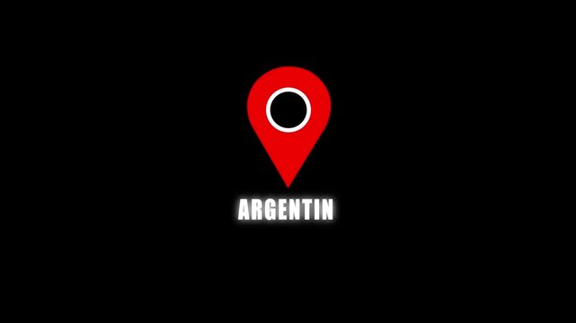 Red location pin icon with ARGENTIN text on black background