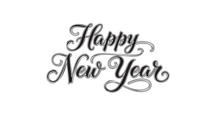 Elegant calligraphy Happy New Year greeting message design