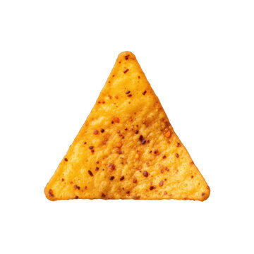 Single dorito chip isolated on transparent background