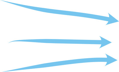 Fototapeta premium Transparent background: Blue Wavy Arrows Flowing Left - Directional, Movement, Information Flow Air flow arrows. Blue cold wind stream, fresh water direction Light wind set of vector elements on,