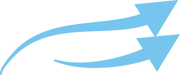 Transparent background: Blue Wavy Arrows Flowing Left - Directional, Movement, Information Flow Air flow arrows. Blue cold wind stream, fresh water direction Light wind set of vector elements on,