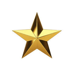 Obraz premium Golden star icon isolated on transparent background