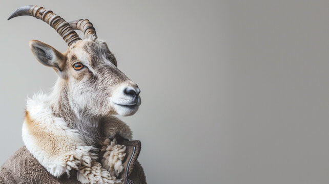Ibex con ropa en fotograf&iacute;a de estudio