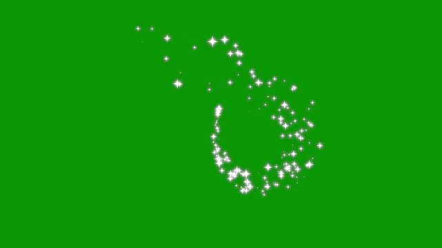 4k stars and starry night sky, glitter sparkle shine stars trail burst, star sparkle vector doodles, glowing light effect, Ultra High Definition, retro shine movement on green screen background. 4k