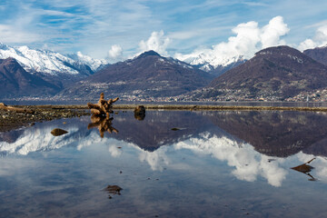 Lakefront of Colico village in Lombardy