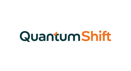 QuantumShift logo design with modern typography and vibrant colors.