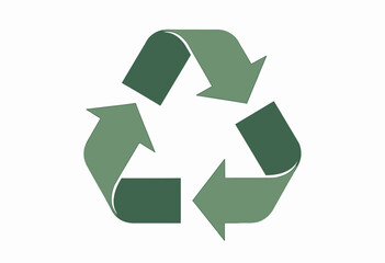 Fototapeta premium Three Green Arrows Forming a Circular Loop Signifying the Universal Symbol for Recycling and Environmental Sustainability Efforts