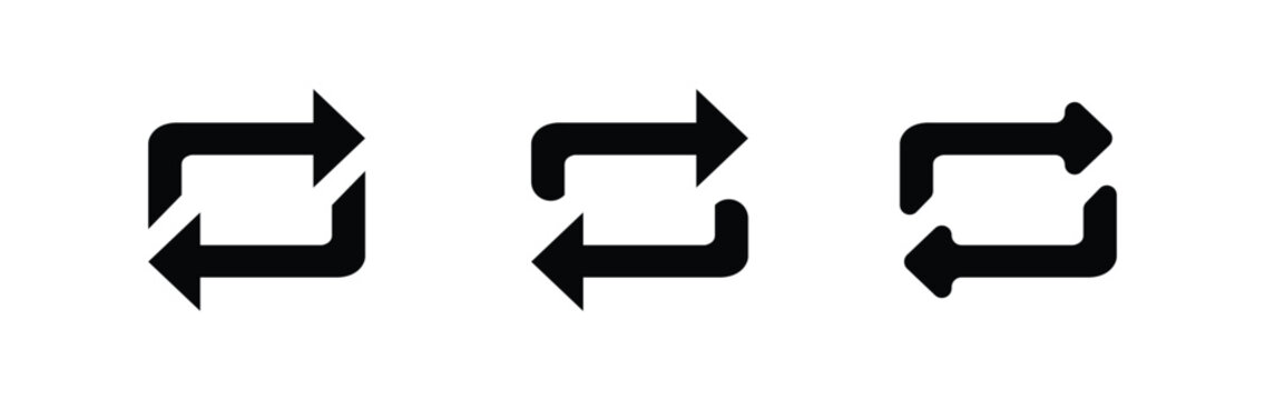 Road traffic direction arrows flat set. You-turn, left, right, two way, three way transportation direction arrow symbol.