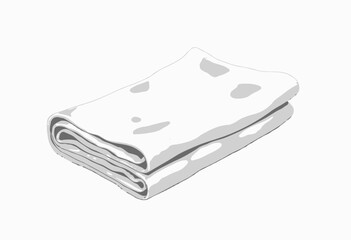 Close-Up Image of a Neatly Folded Crisp White Cloth with Subtle Shadows on a Plain Background Highlighting Texture and Simplicity