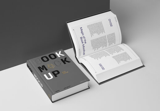 Close & Open Hardcover Book Mockups