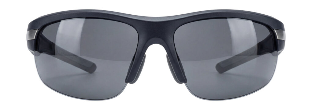 Wraparound safety glasses with tinted lenses and rubberized nose pads
