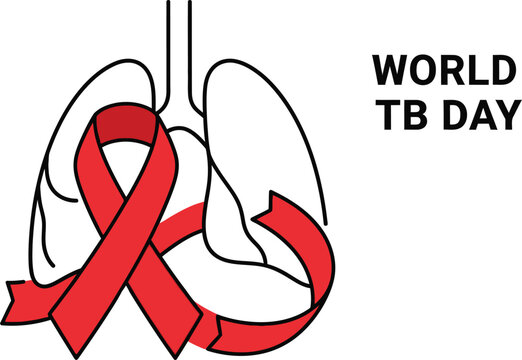 Red ribbon symbolizing global awareness for world fibromyalgia day campaign