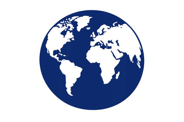 Fototapeta premium Blue world map globe silhouette showing global connection and international business communication on transparent background