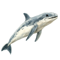 Fototapeta premium Plesiosaurus, watercolor painting vector, isolated on a white background.