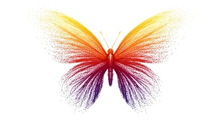 Vibrant butterfly wings with gradient colors