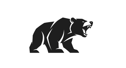 Fototapeta premium Roaring bear silhouette design