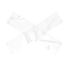 Clear Duct Tape Piece. Adhesive Plastic Stripe Texture. Realistic Torn Masking Tape Strip on Transparent Background. Poster Design Overlay Element.